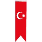 Satürn Masa Üstü Kırlangıç Osmanlı Devleti Bayrağı - 8 x 30 cm Çift Taraflı Saten Kumaş