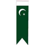 Satürn Masa Üstü Kırlangıç Pakistan Bayrağı - 8 x 30 cm Çift Taraflı Saten Kumaş