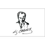 Satürn Masaüstü Atatürk Imzalı Bayrağı Masa Bayrağı 15 x 23 cm