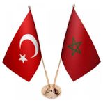 Satürn Masaüstü Fas Bayrağı Türk Bayrağı Ikili Pirinç Direk Masa Bayrak Seti