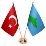 Satürn Masaüstü Göktürk Bayrağı Türk Bayrağı Ikili Pirinç Direk Masa Bayrak Seti