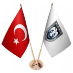 Satürn Masaüstü Hava Kuvvetleri Bayrağı Türk Bayrağı Ikili Pirinç Direk Masa Bayrak Seti