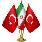 Satürn Masaüstü Iran Bayrağı Türk Bayrağı Üçlü Pirinç Direk Masa Bayrak Seti