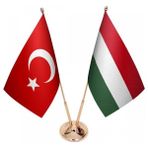 Satürn Masaüstü Macaristan Bayrağı Türk Bayrağı Ikili Pirinç Direk Masa Bayrak Seti