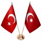 Satürn Masaüstü Osmanlı Devleti Bayrağı Türk Bayrağı Ikili Pirinç Direk Masa Bayrak Seti
