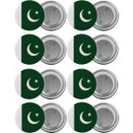 Satürn Pakistan Bayrağı Çanta Rozeti Seti 8 Adet En Büyük Boy 5.8cm Iğneli Broş - Renkli