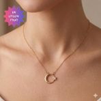 Satürn Silver Kuyumculuk Çelik Kararmaz Zirkon Taşlı Gold Renk Ay Yıldız Kolye