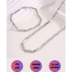 Satürn Silver Kuyumculuk Çelik Melon Zincir Erkek Kolye Ve Bileklik Set Kararmaz Çelik Kolye Çelik Zincir Kolye