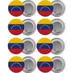 Satürn Venezuella Bayrağı Çanta Rozeti Seti 8 Adet En Büyük Boy 5.8cm Iğneli Broş - Renkli