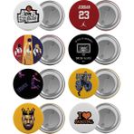 Saturndesign Basketbol Nba Çanta Rozeti Seti 8 Adet En Büyük Boy 5.8cm Iğneli Broş
