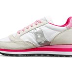 Saucony Kadın Jazz Üçlü Spor Ayakkabı, Beyaz Gri Pembe, 4 UK