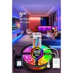 Saule 5m RGB animasyonlu şerit LED aydınlatma, tak-çalıştır, kumandalı, trafo, parti ve dekorasyon için