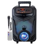 Saule Işıklı Büyük Boy Party Box Bluetooth Hoparlör Taşınabilir Şarjlı Ses Sistemi Radyolu Karaoke BASS+