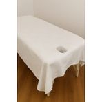 Sauna Masaj Yatağı Sedye Klinik Yatak Örtüsü %100 Pamuk | Yıkanabilir 150X230 cm - 150 x 230 cm - Beyaz