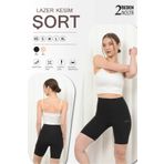 SAUNA SUIT Bel Basen Etkili Toparlayıcı Ve Esnek Lazer Kesim Yüksek Bel Siyah Kısa Şort Korse