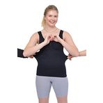 Sauna Suit Bel Göğüs Göbek 2 Beden Ince Görünüm Dikişsiz Ipeksi Toparlayıcı Örme Siyah Kadın Atlet Korse - L