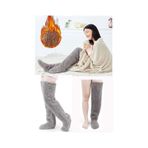 Sauna Suit Gri Sock Peluş Uyku Çorabı Welsoft Diz Üstü Oda Çorabı Ayak Isıtıcı Uzun Gonç Çorap Gri