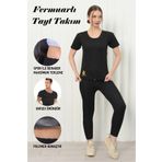 SAUNA SUIT Kadın Maksimum Terleten Termal Üst Ve Termal Tayt , Kısa Kollu Fermuarlı Termal Tayt Takımı
