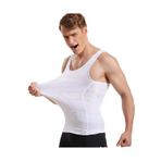 Sauna Suit Premium Erkek Korse Toparlayıcı Bel Göğüs Göbek 2 Beden Incelten Sıkılaştırıcı Beyaz Atlet - L