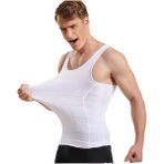 Sauna Suit Premium Erkek Korse Toparlayıcı Bel Göğüs Göbek 2 Beden Incelten Sıkılaştırıcı Beyaz Atlet - XL
