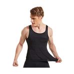 Sauna Suit Premium Erkek Korse Toparlayıcı Bel Göğüs Göbek 2 Beden Incelten Sıkılaştırıcı Siyah Atlet - 2XL