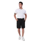 SAUNA SUIT Rahat Pamuklu Yüksek Bel Ince Yazlik Keten Görünümlü Slouchy şort (ERKEK SİYAH, S/M)