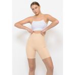 Sauna Suit Yüksek Bel Sıkılaştırıcı Bel Basen Toparlayıcı Iz Yapmaz Lazer Kesim Paçalı Spor Korse - Ten Rengi