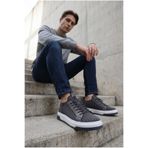 sauron Yazlık Erkek Spor Ayakkabı Gri Renk Örme Triko Nefes Alabilen Sneaker
