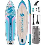SavaBoards Aqua Harmony Üst Segment Geniş Şişme Paddle Board 335X86X15 cm Dengeli Touring Sup Seti - Turkuaz