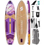 SavaBoards Coral Queen 351x89 cm Ekstra Geniş Şişme Paddle Board – Aile Kullanımına Uygun, 225 Kg Taşıma Kapasiteli Maksimum Denge Touring SUP Set