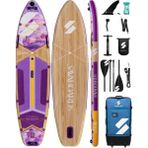 Savaboards Coral Queen 351X89X15 cm Şişme Paddle Board Sup – 225 kg Taşıma Kapasiteli, Ekstra Geniş ve Maksimum Dengeli Aile Touring Set - Mor