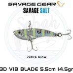 Savage Gear 3D Minnow Vib Blade 5.5 cm 14.5 gr Zebra Glow Suni Balık Yemi
