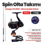 Savage Gear Orange Ltd 4000 Fd Olta Makinesi - Okuma Wave Up Spin 244CM 7-21GR Olta Kamışı Spin Set -18