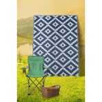 Savana 8804 Plaj Kamp Piknik Bahçe Halısı Balkon Teras Hasır Mat Savan Halı150x210 - Lacivert - Beyaz - 150 x 210 cm