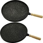 Savarga Çift Taraflı Döküm Granit Bazlama - Gözleme Tavası 36CM (4801)