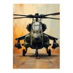 Savaşçı Helikopter Hareketi Modern Ahşap Tablo
