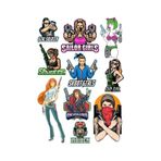Savaşçı Kız Sticker Set 13 Parça Telefon, Tablet, Defter, Laptop Sticker