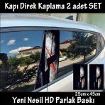 Savaşçı Oto Kapı Sticker 2Li Sağ Sol Kapı Direk İçin Folyo Kaplama - Tuning Modifiye Görünüm