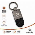 SAVEK Citroen Logolu Araba Anahtarlık Parlak Metalik, Çift Yönlü Logo, 9cm x 2,5cm, Hediyelik Oto Aksesuar - 9 x 2,5 cm