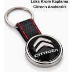SAVEK Premium Citroen Anahtarlık Krom Kaplama Oto Anahtarlık Metal Gövde Citroen Araba Aksesuar - Parlak Metalik