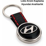 SAVEK Premium Hyundai Anahtarlık Krom Kaplama Oto Anahtarlık Metal Gövde Hyundai Araba Aksesuar - Parlak Metalik