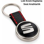 SAVEK Premium Seat Anahtarlık Krom Kaplama Oto Anahtarlık Metal Gövde Seat Araba Aksesuar - Parlak Metalik