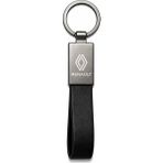SAVEK Renault Anahtarlık Parlak Metal & Deri – Çift Tarafı Logolu, Premium Şık Tasarım, 12 x 2 cm Boyut, Araba Aksesuar
