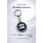 SAVEK Seat Otomobil Anahtarlığı Metal Oto Anahtarlık 9.5 x 4 cm Şık Hediyelik Araç Aksesuar - 9,5 x 4 cm