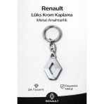 SAVEK Yüksek Kaliteli Renault Logolu Lüks Krom Kaplama Oto Anahtarlığı Şık Hediyelik Araç Aksesuar - Parlak Metalik