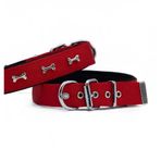 Savex Pet Doggie DSBT-3062 Kırmızı 3.0x47-55 cm L Konfor Dokuma Kemikli Boyun Tasması