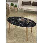 Savita Home Ahşap Orta Sehpa Elips - 90X50X42 cm - Bendir