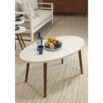 Savita Home Ahşap Orta Sehpa Elips - 90X50X42 cm - Beyaz