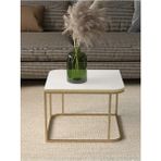 Savita Home Damla Orta Sehpa - 50 cm - Beyaz-Altın