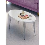Savita Home Gümüş Tel Orta Sehpa Elips - Beyaz
